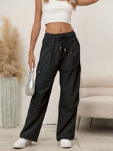 European And American Trousers High Waist Loose Tappered Wide-leg Overalls