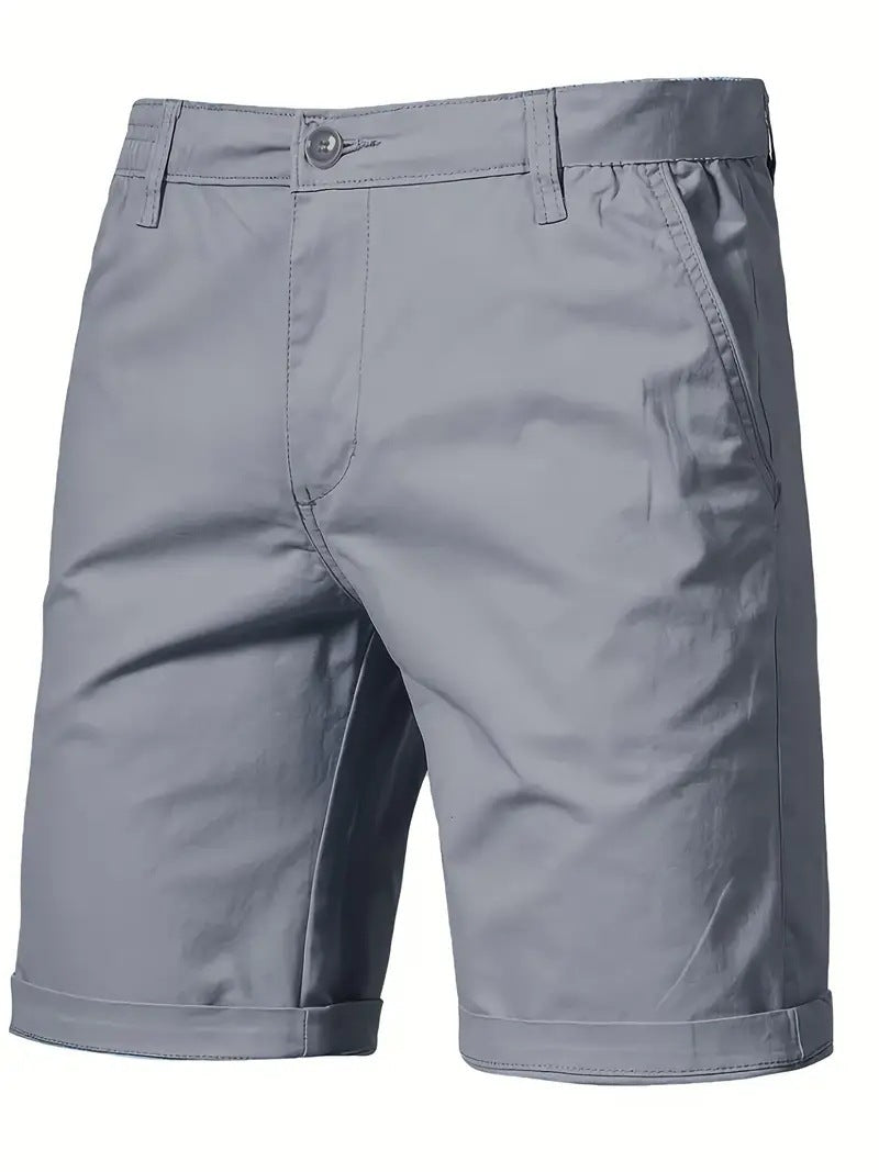Outdoor Casual Straight-leg Slim Cropped Pants Plus Size Pure Color Cotton Camping Shorts