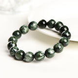 Natural Green Dragon Crystal Round Beads Bracelet
