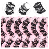 10 Pairs False Lashes Eyelashes Extension Cluster, Faux Mink Fluffy Long Full Look Eye Bottom, Dramatic Cosmetic Makeup