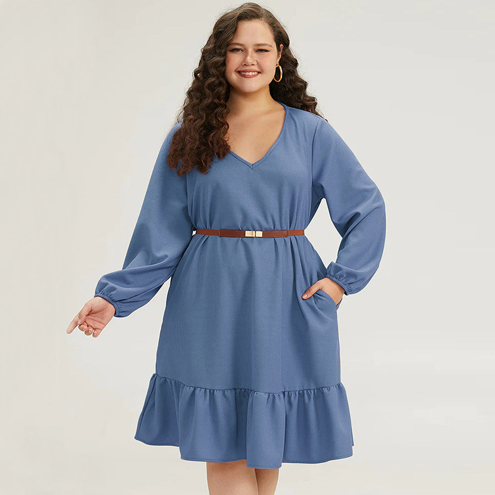 Women's Fashion Personality Solid Color Temperament Dress