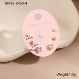 Three-to-one Card Titanium Steel Ear Studs