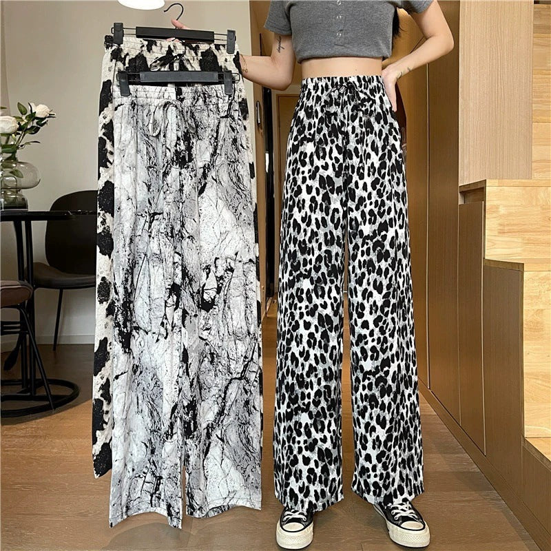 Draping Mopping Pants Straight Ink Painting Dye Pants For Women