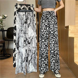 Draping Mopping Pants Straight Ink Painting Dye Pants For Women