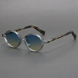Retro Oval Black Frame Sun Shade Glasses