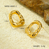 European And American Fashion Ins Exaggerated Titanium Steel Earrings 18K Gold Plating Non-fading Design Sense