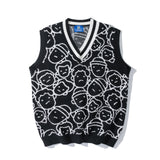 Knit Sweater Couple Printing Sleeveless Sweater Men