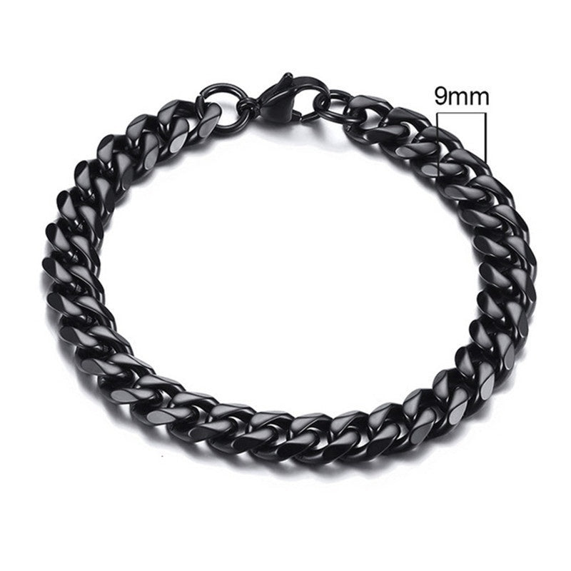 Gold Cuban Link Chain Six-sided Bracelet