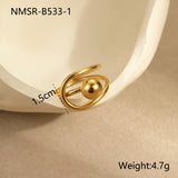 European And American Ins Niche Oval Egg-shaped Pearl Ring Titanium Steel Ring