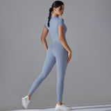 Women's Zipper Short Sleeve Yoga Bodysuit