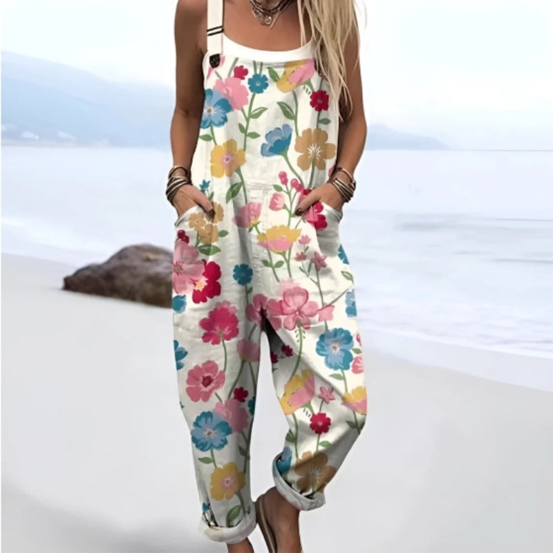 Digital 3D Printed Button Strap Women's Casual Pants