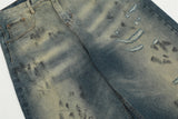 Distressed Dirty Ripped Jeans For Men