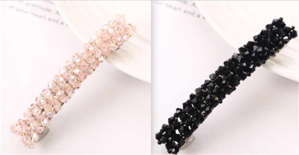 Hairpin Four Rows Of Crystal Braided Spring Clip Hair Accessories For Women