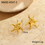European And American Fashion Ins Exaggerated Titanium Steel Earrings 18K Gold Plating Non-fading Design Sense