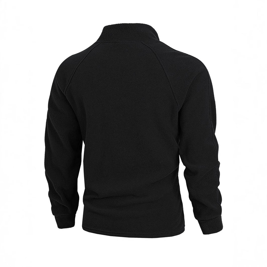 Slim-Fit Stand Collar Long Sleeve Pullover Coral Fleece Coat For Men
