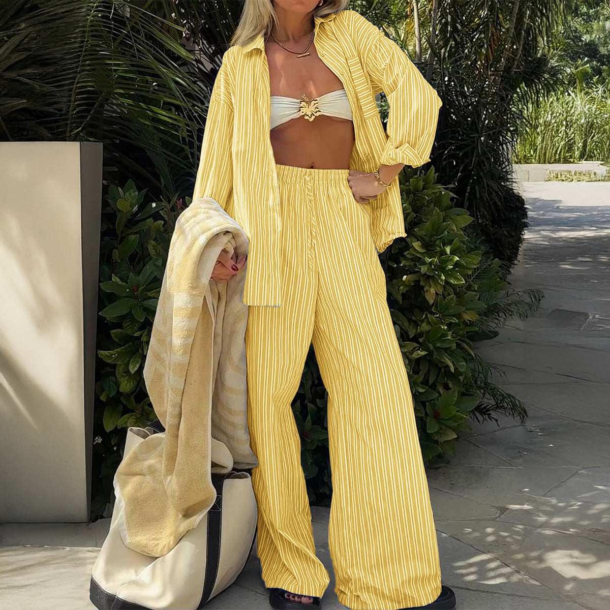 European And American Leisure Holiday Women's Striped