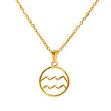 Fashion Titanium Steel Necklace Twelve Constellation