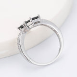 European And American Square Zircon With Diamond Cross Ring For Women