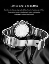 FANMIS Classics Business Analog Watch Big Face Quartz Luminous Waterproof Analog Quartz Stainless Steel Watch Elegant Gift Watch for Men