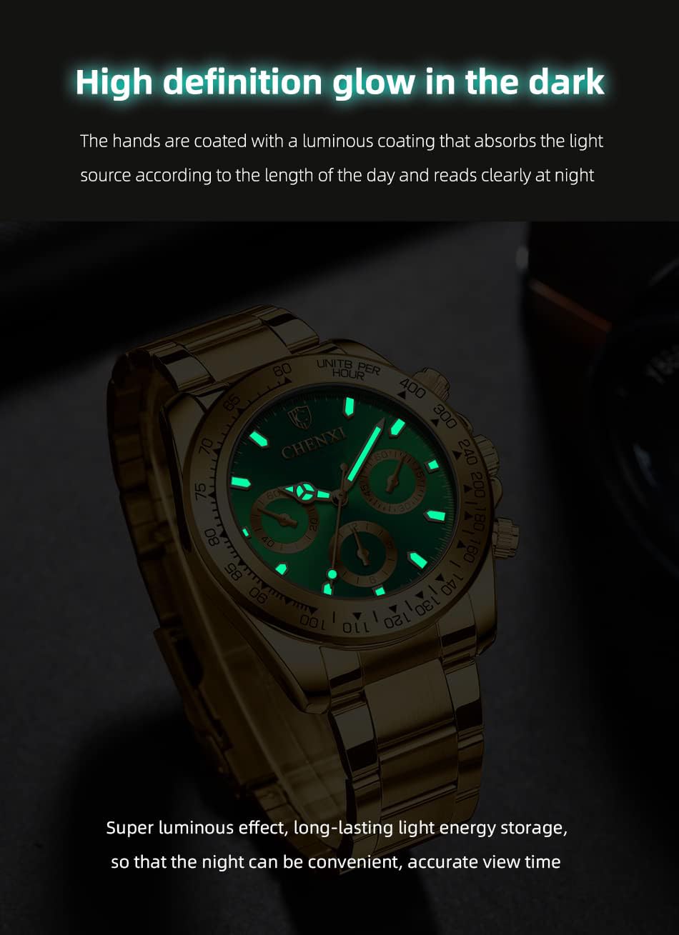 FANMIS Classics Business Analog Watch Big Face Quartz Luminous Waterproof Analog Quartz Stainless Steel Watch Elegant Gift Watch for Men