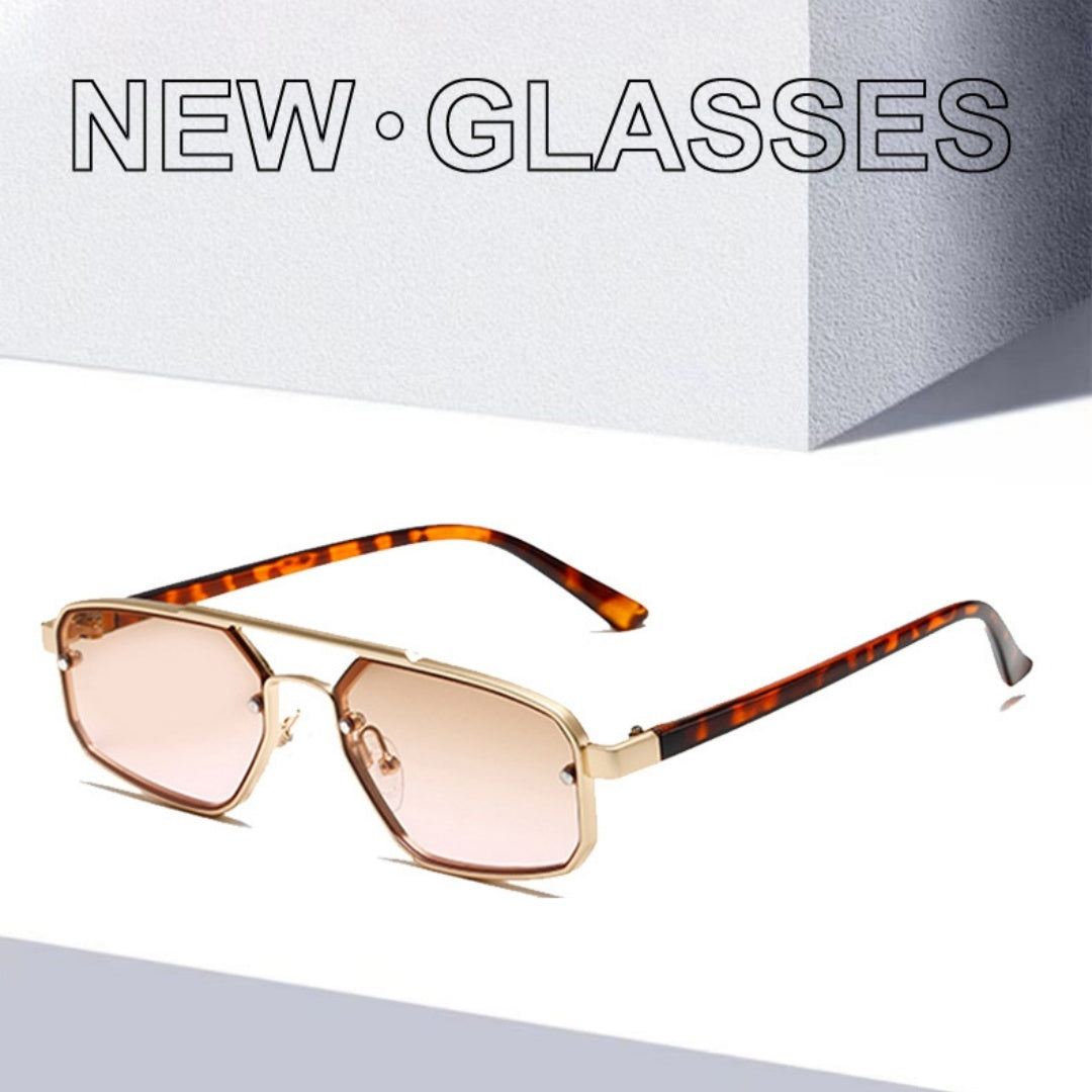 Women's Fashion Retro Small Frame Metal Sun Glasses