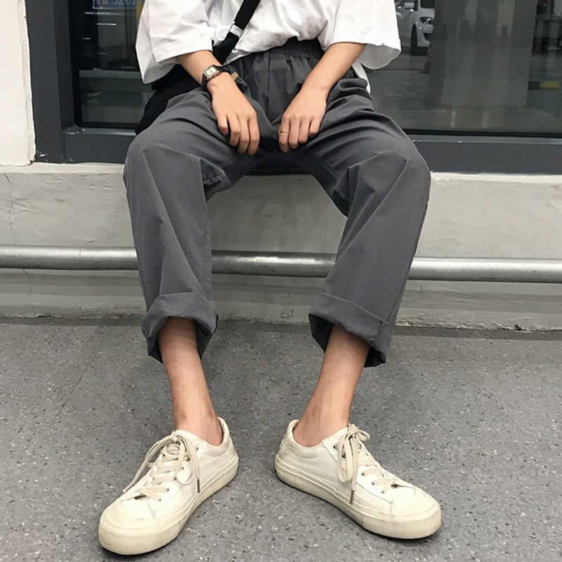 Elastic High Waist All-matching Loose Straight Casual Pants For Women