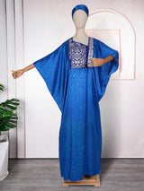 African Ethnic Style Plus Size Dress V-neck