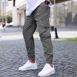Workwear Casual Pants Drawstring Elastic Waist Track Pants