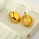 Earrings Stainless Steel Plated 18K Exaggerated Glazed Surface Ear Stud