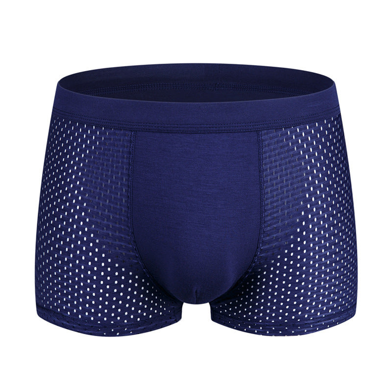 Men's Boxer Plus Size Ice Silk See Through Breathable Mesh Thin Boxer Shorts