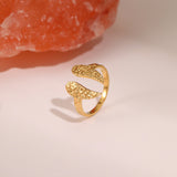 European And American Design Geometric Hammer Pattern Niche Temperament Open Ring