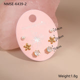 Three-to-one Card Titanium Steel Ear Studs