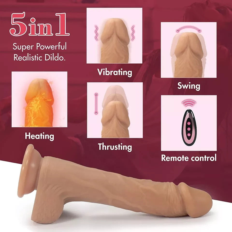 Remote Realistic Dildo Thrusting  Heating Roating  Toys For Women Men