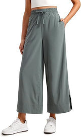 Women's Wide Leg Drawstring Comfort And Casual Loose Cropped Sweatpants