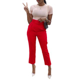 Elegant OL Professional Suit Pants Slim Skinny Pants African High Waist Casual