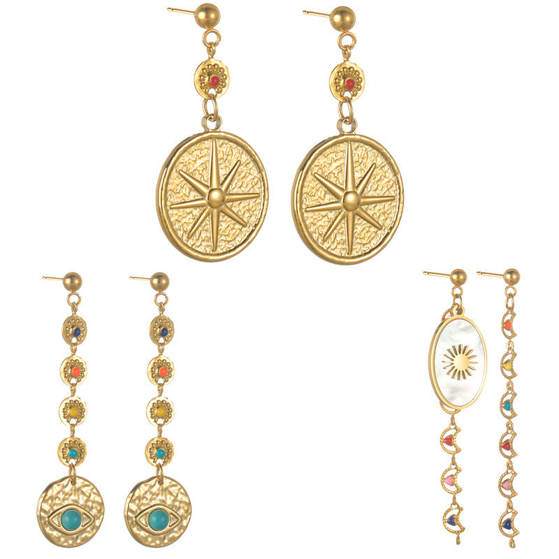European And American Personality Affordable Luxury Fengcai Oil Ear Rings