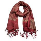 2pcs Classic Red Luxurious Jacquard Weave HeavyweightRed Jacquard Scarf ,Luxe Look For Evening Wear,Scarf,vacation,daily Life,evening Party,Office Appropriate Subtlety For Women Men