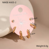 Three-to-one Card Titanium Steel Ear Studs