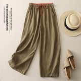 Matching Drawstring Slimming And Fashionable Loose Straight Casual Wide-leg Pants