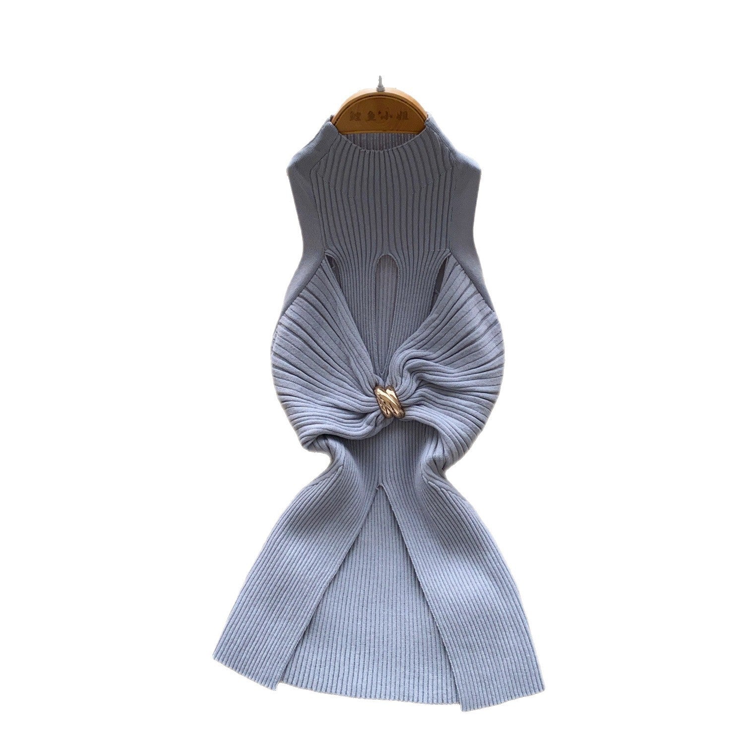 Sleeveless Knitted Vest Metal Twisted Hot Girl Top