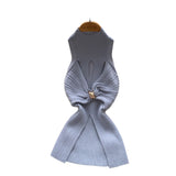 Sleeveless Knitted Vest Metal Twisted Hot Girl Top