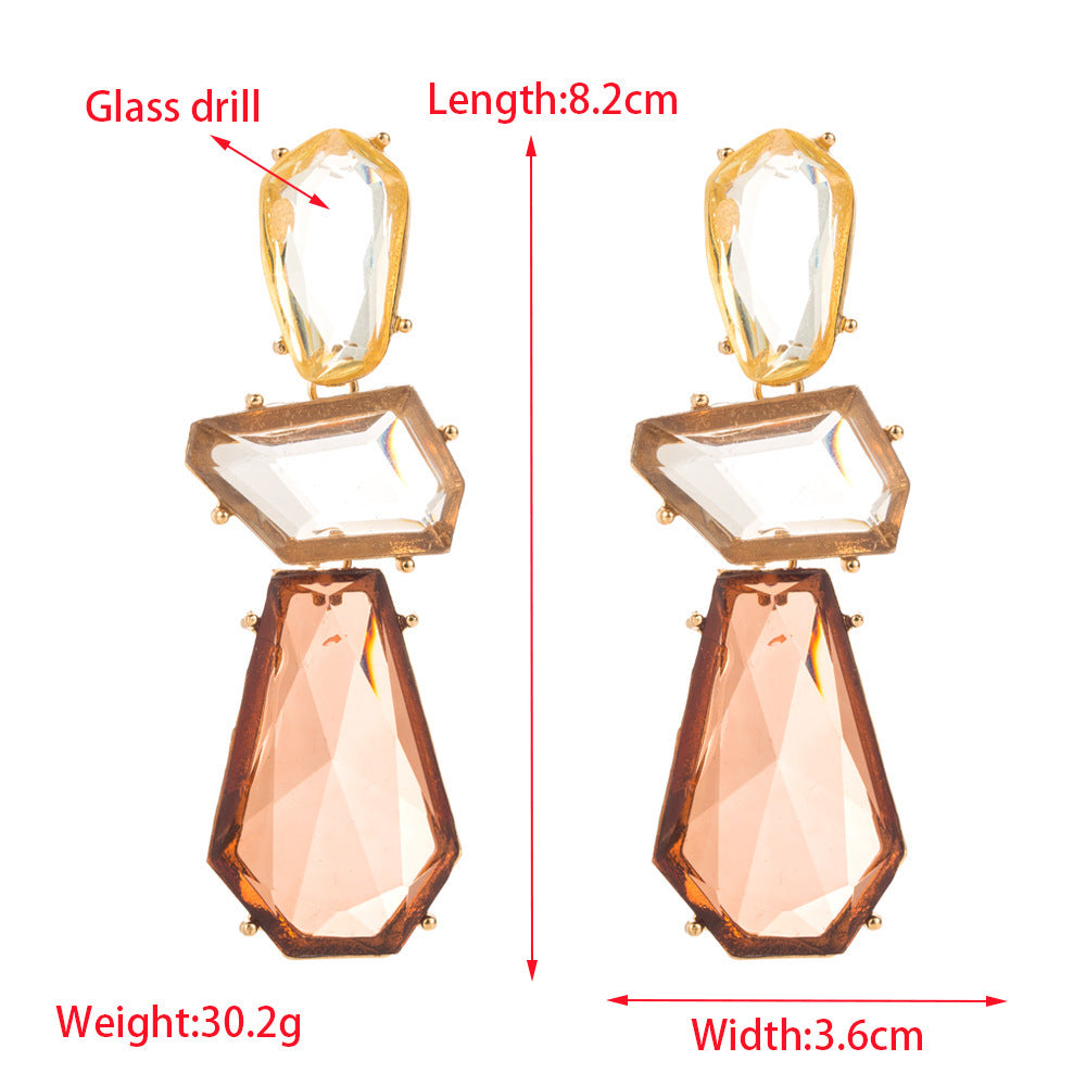 European And American Irregular Geometric Polygon Earrings