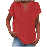 Solid Color Short Sleeve Women's Shirt