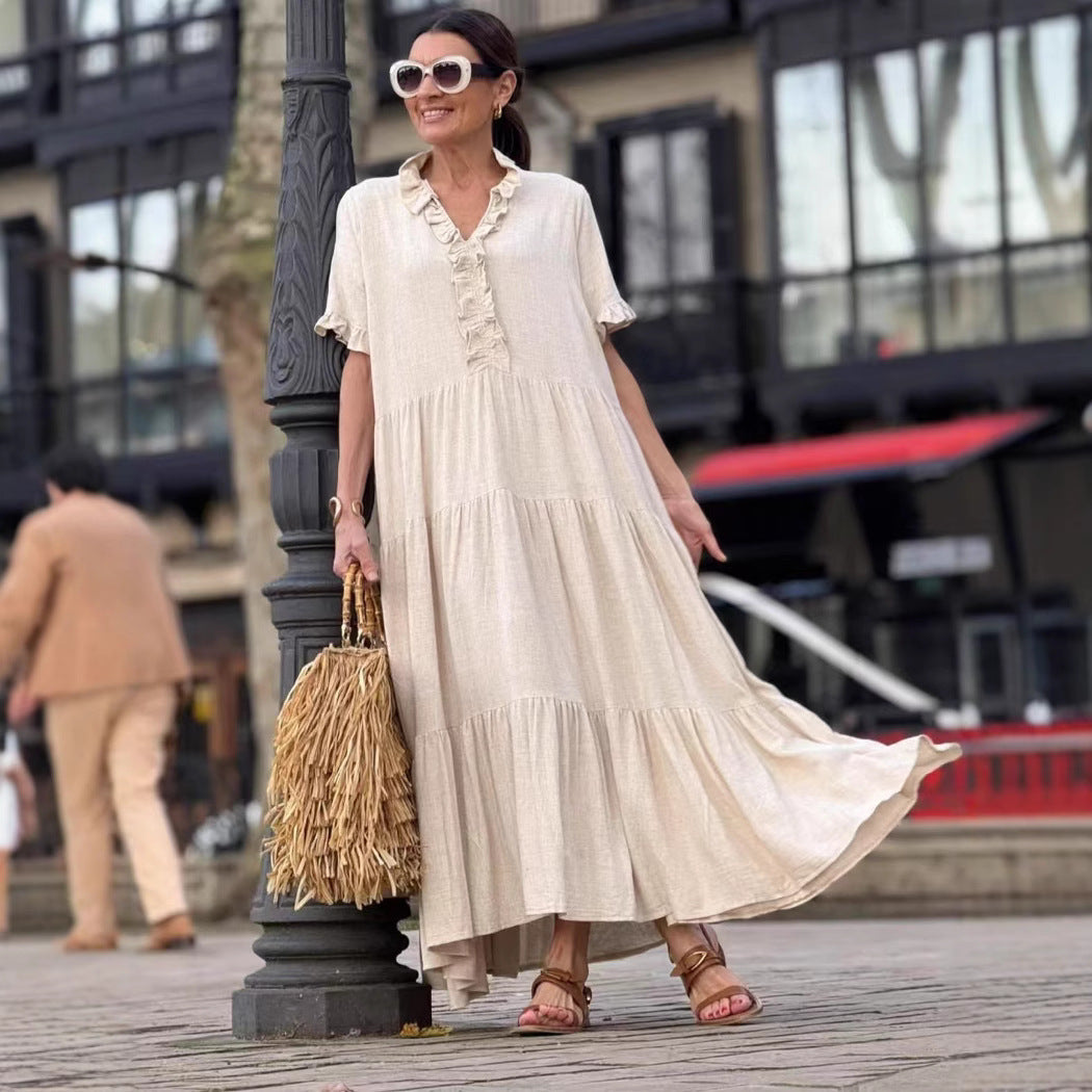 Plus Size Women's Fashion Casual Polo Collar Dress