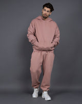 Men's Casual Loose Solid Color Hooded Sweatshirt Pants