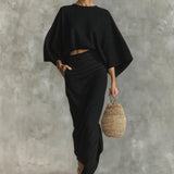 European And American Elegant Women's Clothing Autumn New High Waist Long Skirt Suit