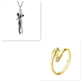Love Hug Necklace Unisex Men Women Couple Jewelry Simple Temperament Clavicle Chain Valentines Day Lover Gift