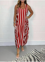 Women's Fashion Striped Sleeveless Long Dress