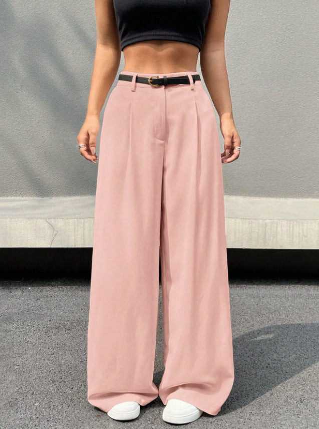 Disposable Ice Silk Breathable Casual Solid Color Wide-leg Pants