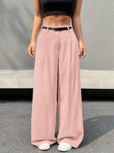 Disposable Ice Silk Breathable Casual Solid Color Wide-leg Pants